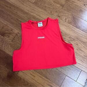 NWOT Gymshark Cropped Muscle Tee T-Shirt Tank, size small, red